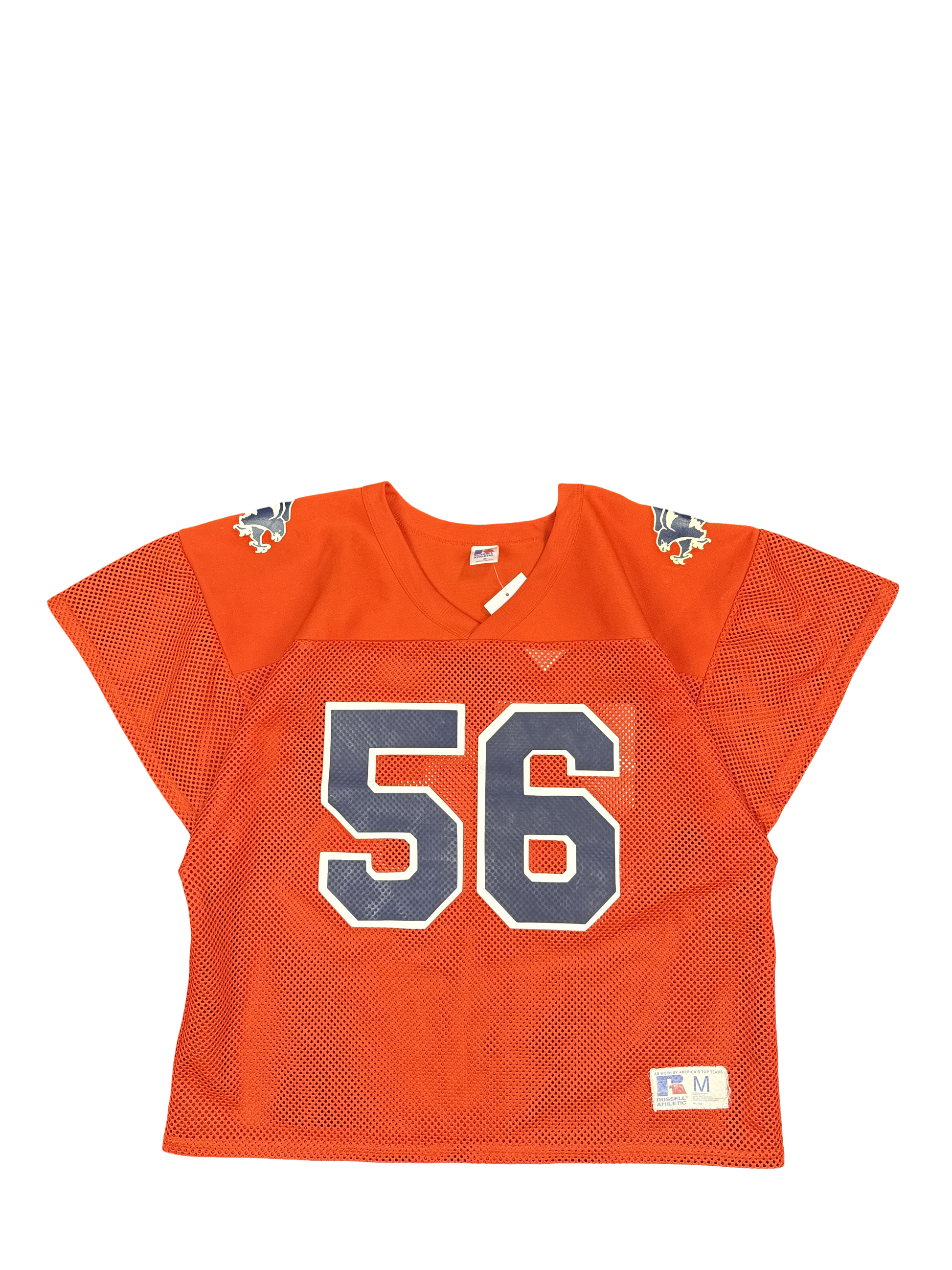 Russell Athletic Orange Mesh Football Jersey #56 (M)