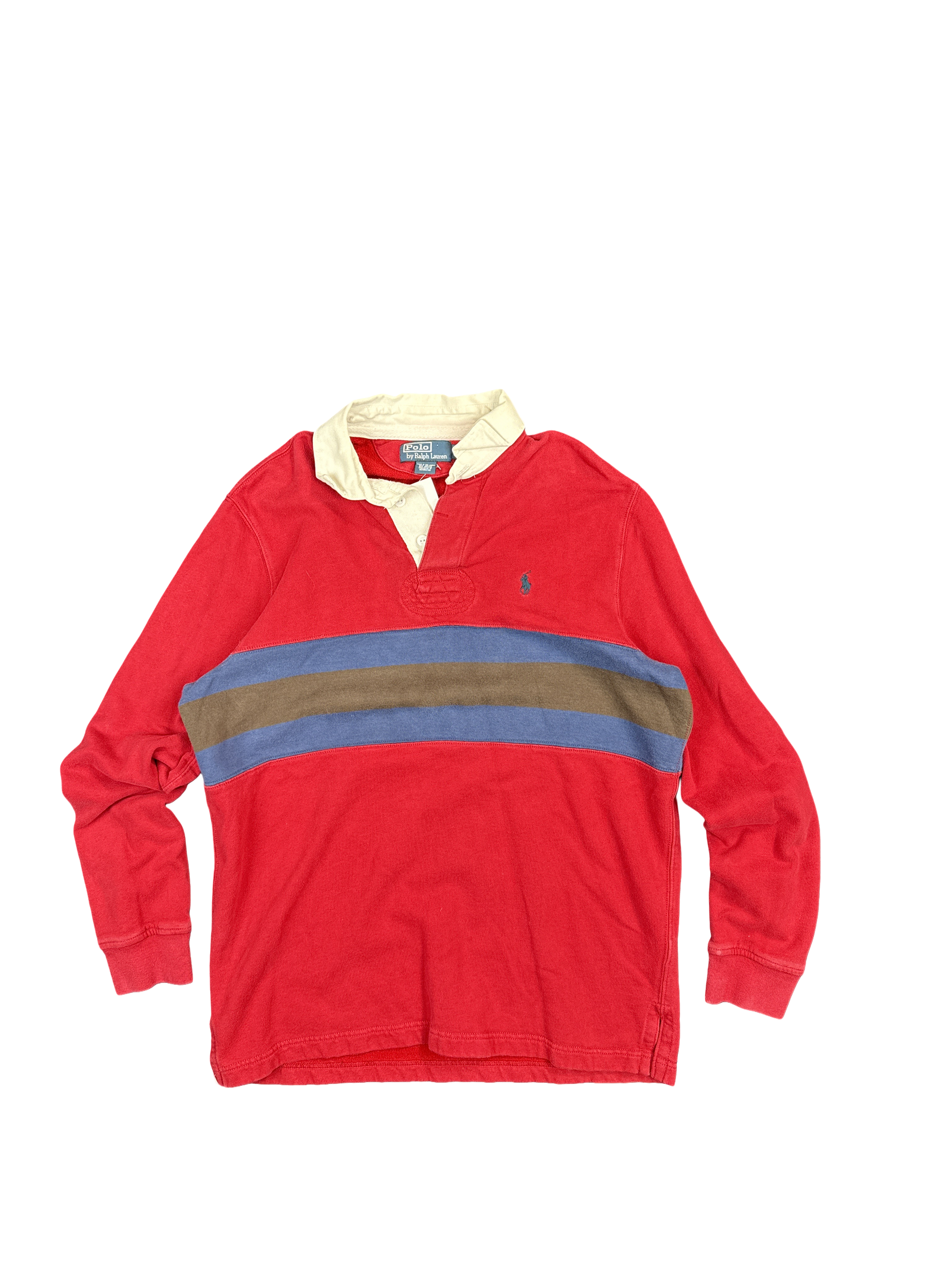 Polo Ralph Lauren Red Stripe Rugby Shirt (M)