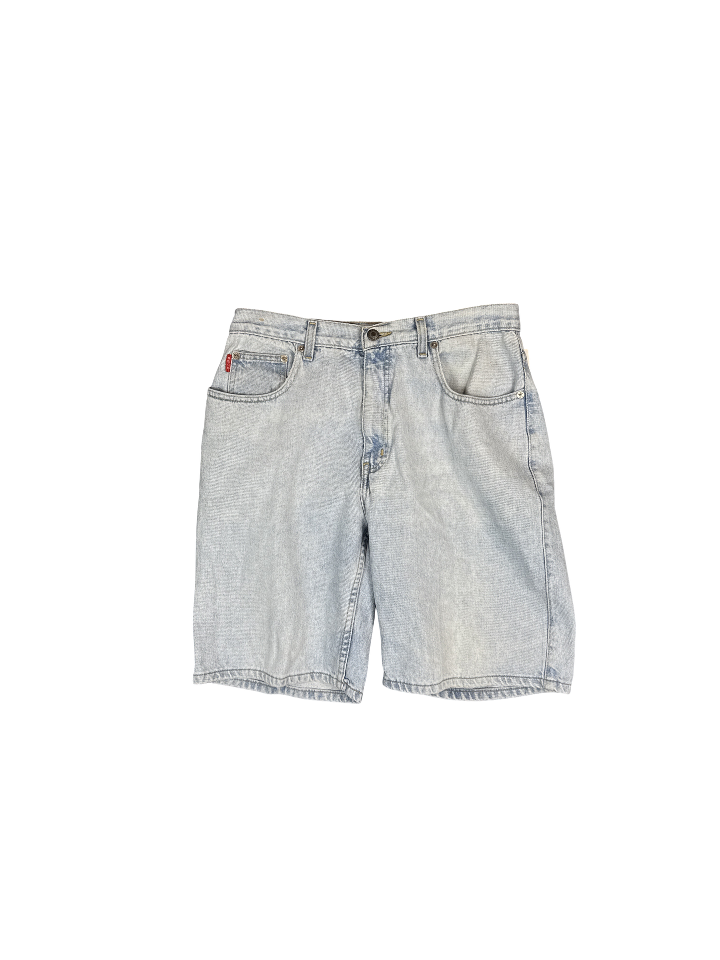 1990s Bugle Boy Light Wash Denim Shorts (M)