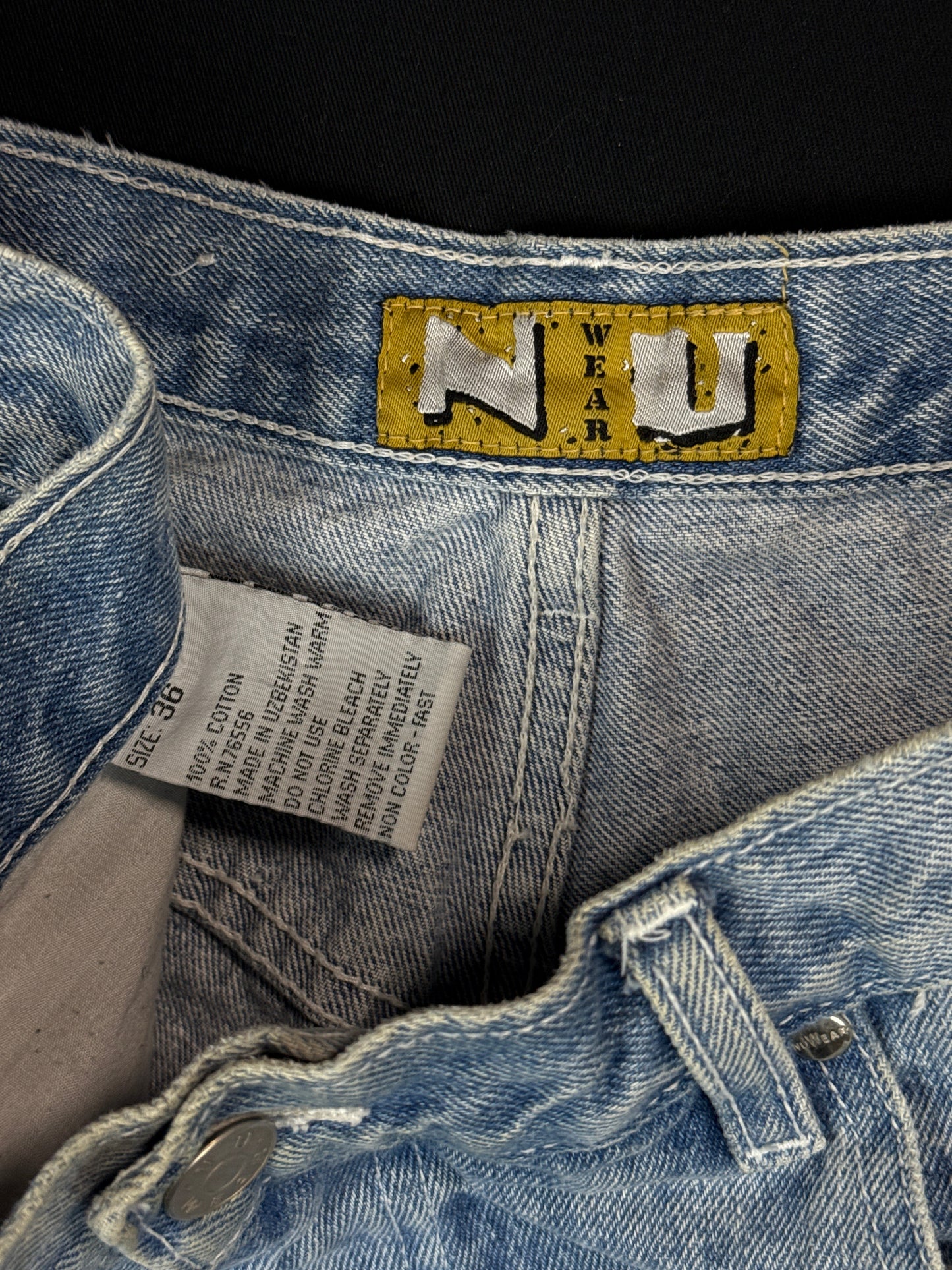 1990s NU Wear Denim Cargo Shorts (L)