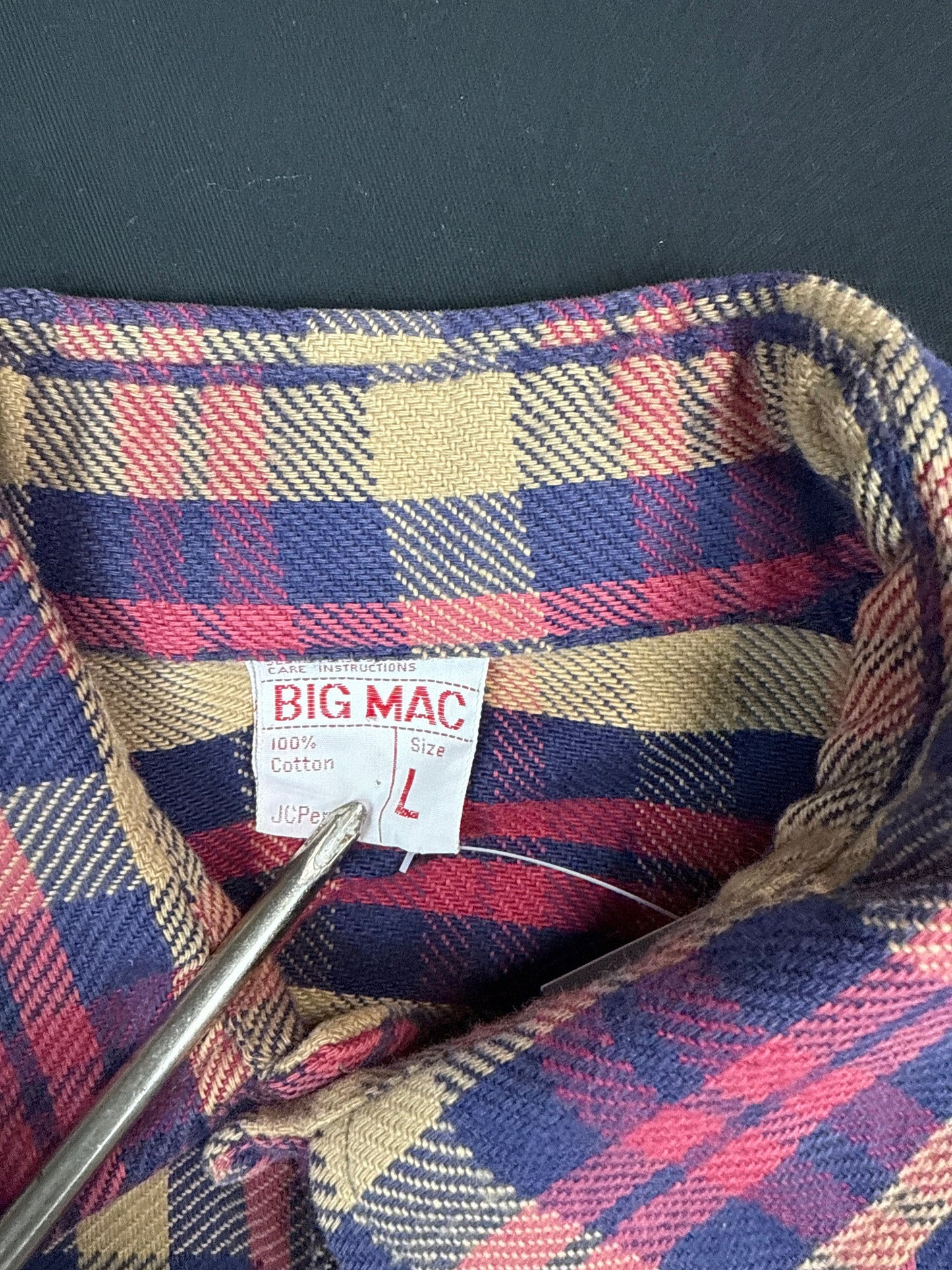1990s Big Mac Plaid Flannel Shirt (L)