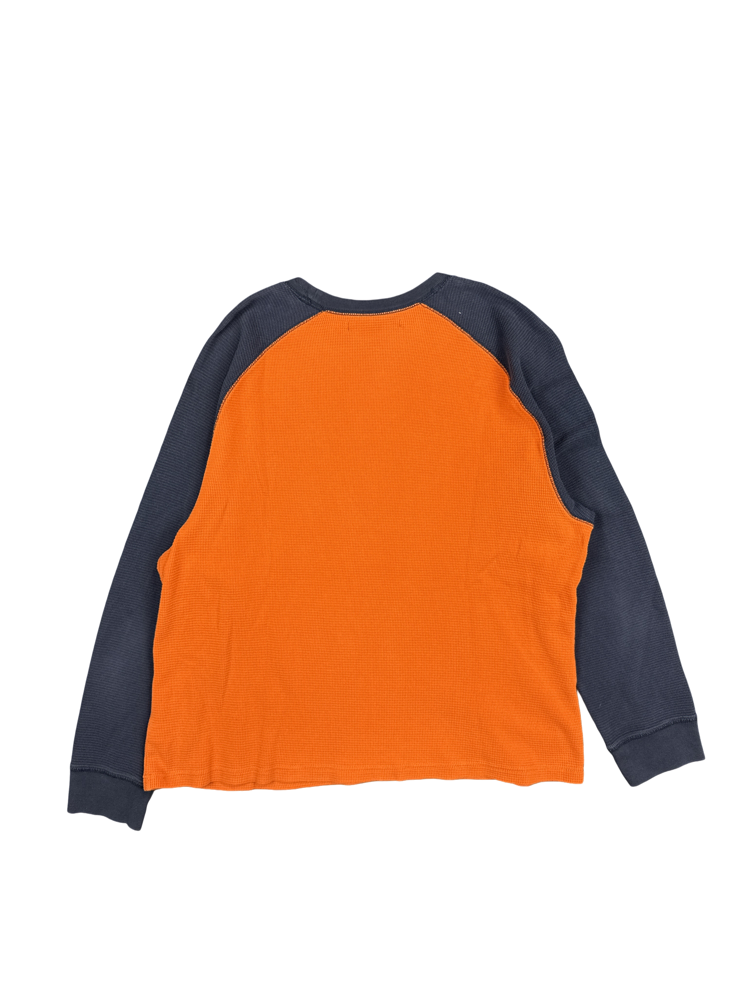 Old Navy Orange and Navy Waffle Knit Pullover (XL)