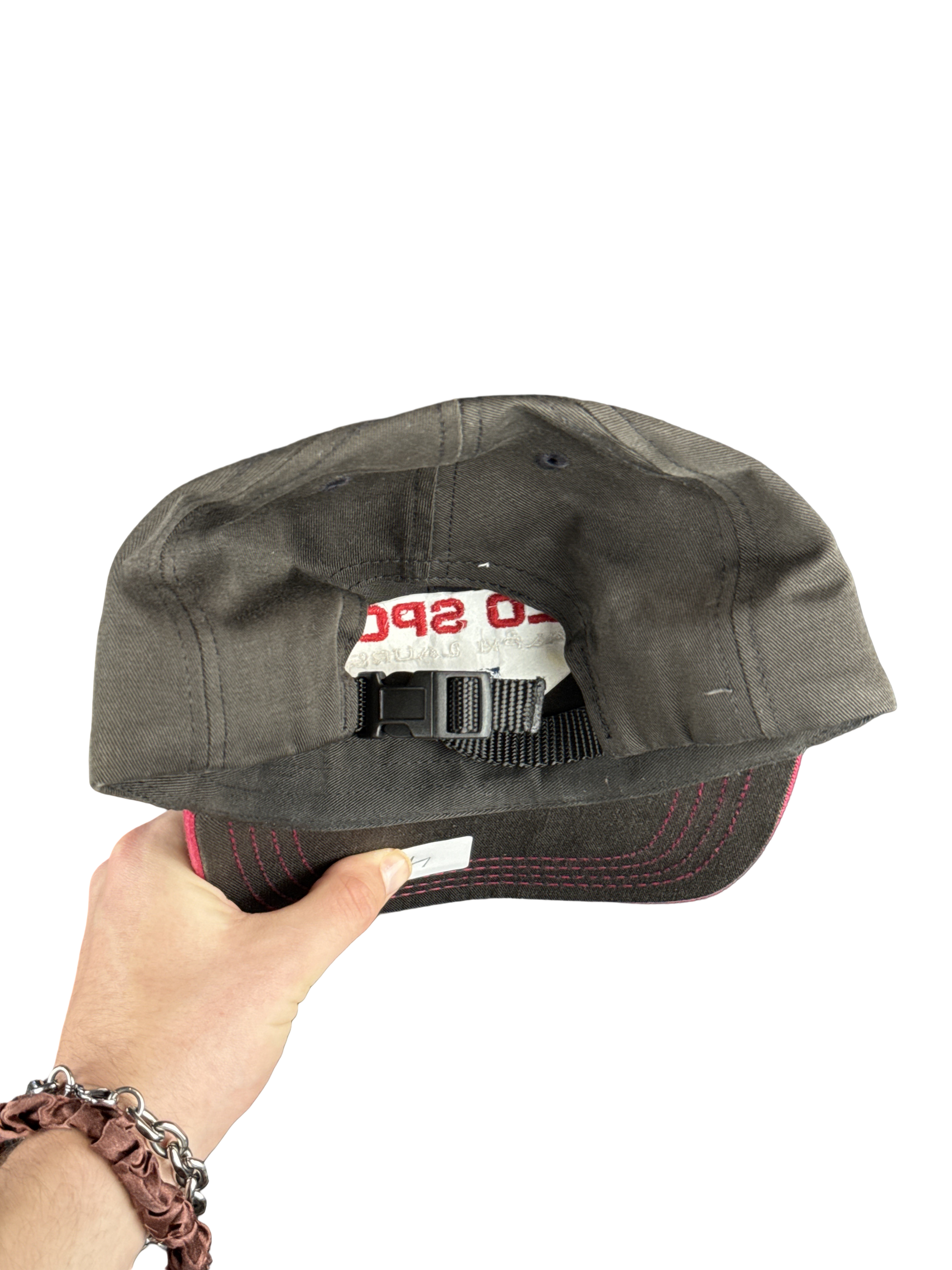 1990s Polo Sport Ralph Lauren Black and Red Hat (One Size)