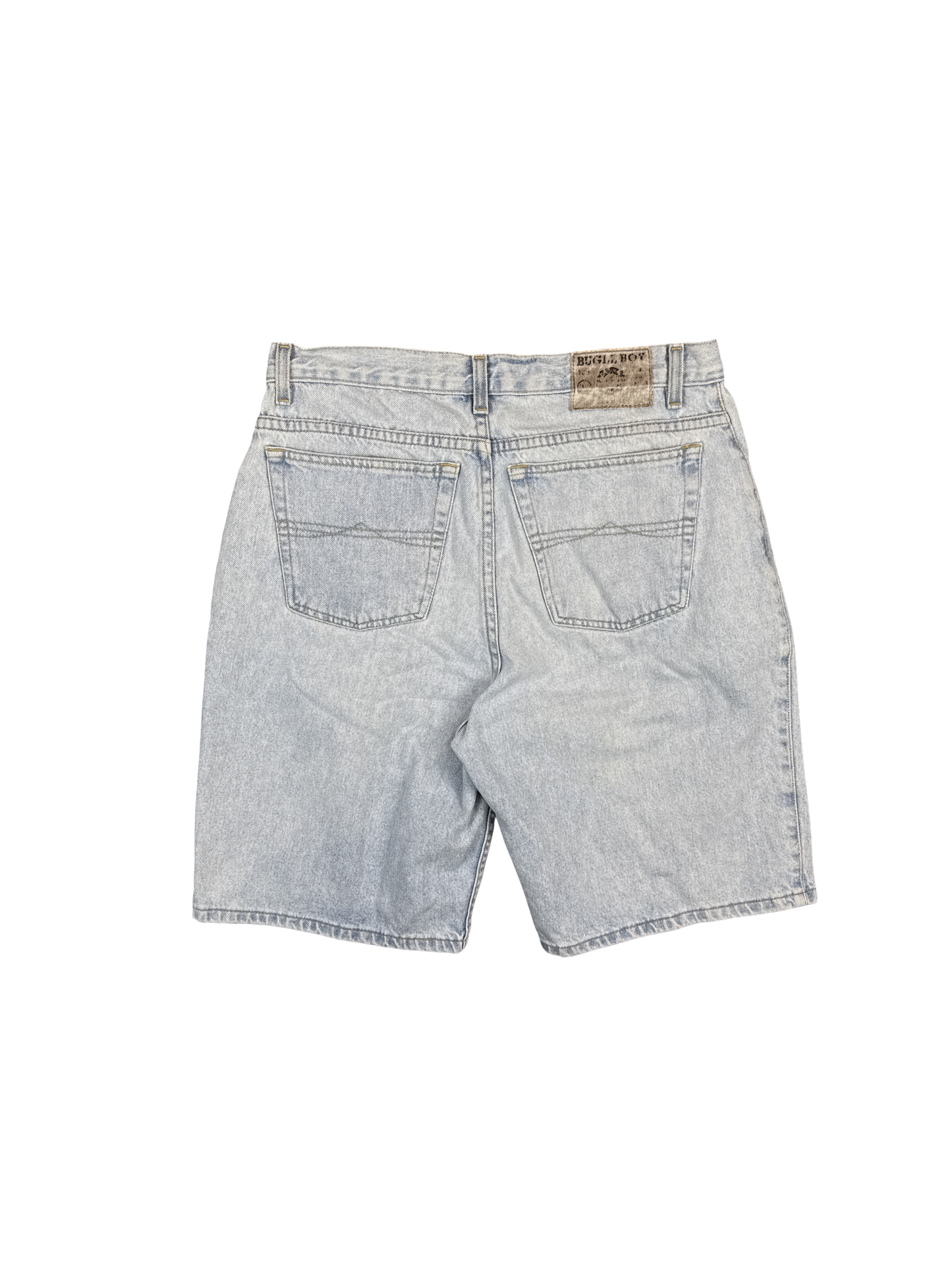 1990s Bugle Boy Light Wash Denim Shorts (M)