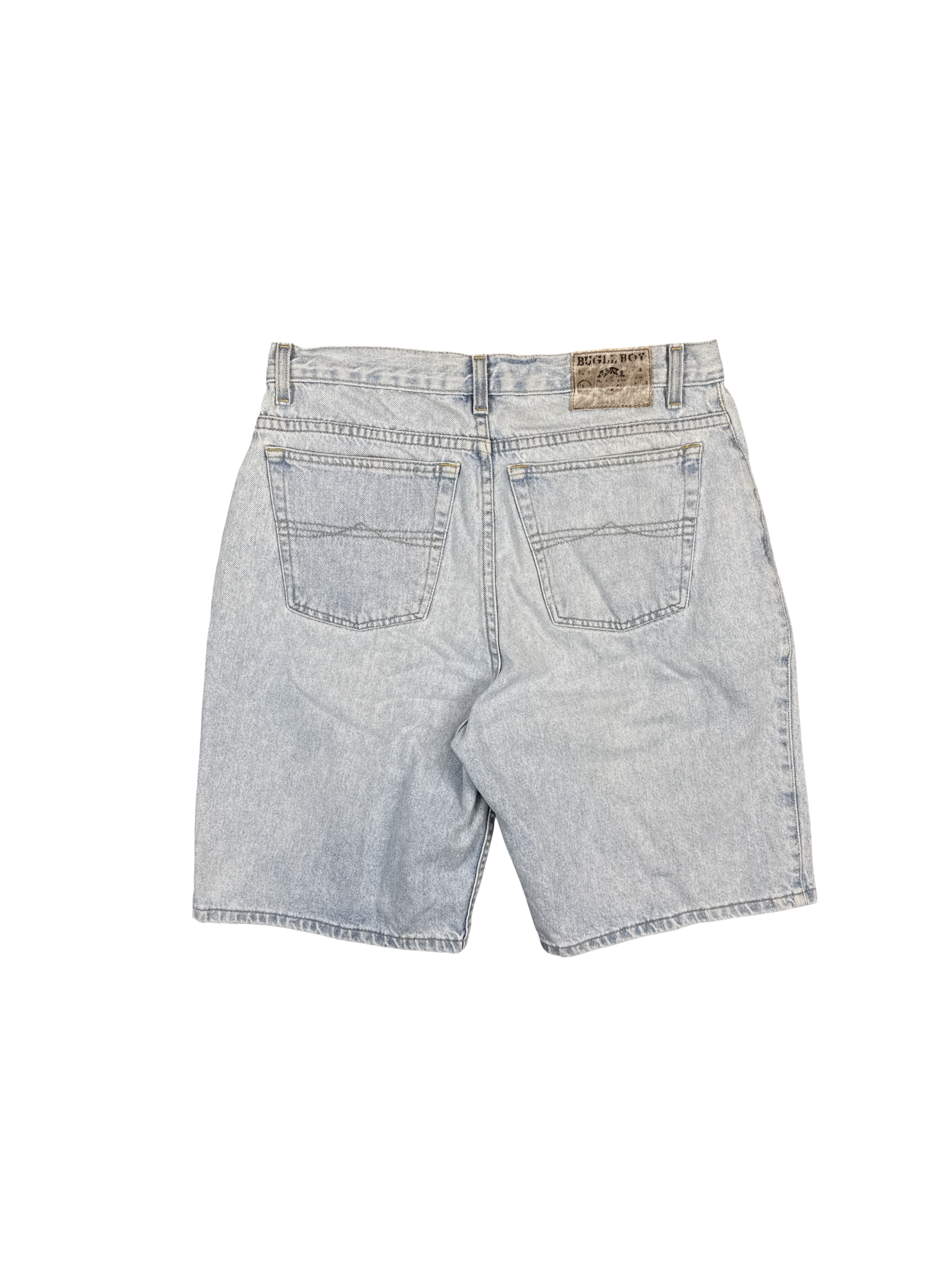 1990s Bugle Boy Light Wash Denim Shorts (M)