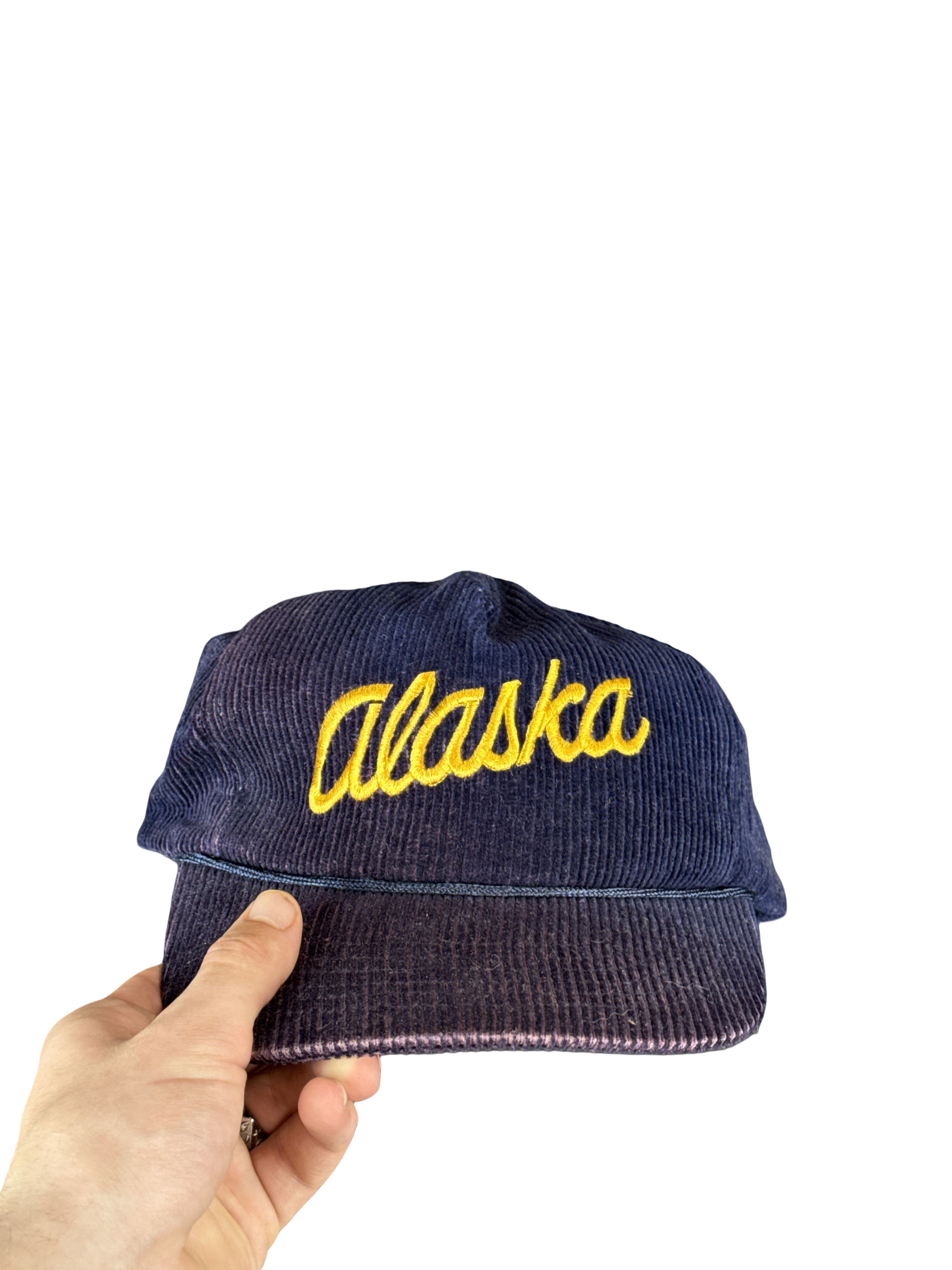 Corduroy Alaska Script Snapback Hat (M)