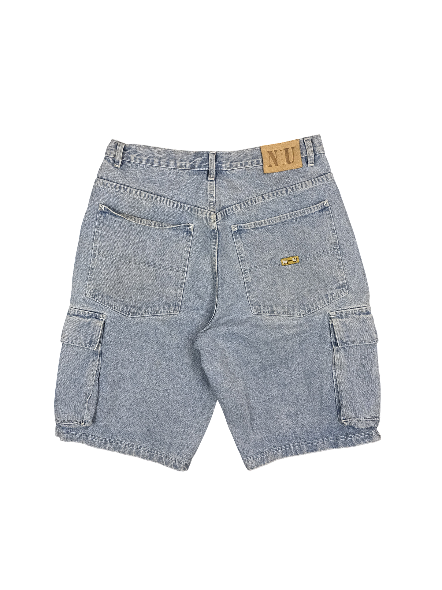 1990s NU Wear Denim Cargo Shorts (L)